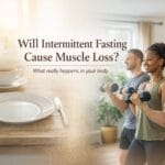 Will Intermittent Fasting Cause Muscle Loss? Empty plate on table representing intermittent fasting and meal timing